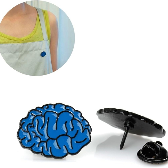 Dolls Kill Jewelry - Blue brain enamel pin